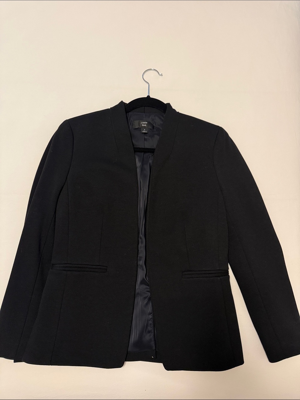 JCrew 365 Black Collarless Open Blazer Jacket - Picture 1 of 5
